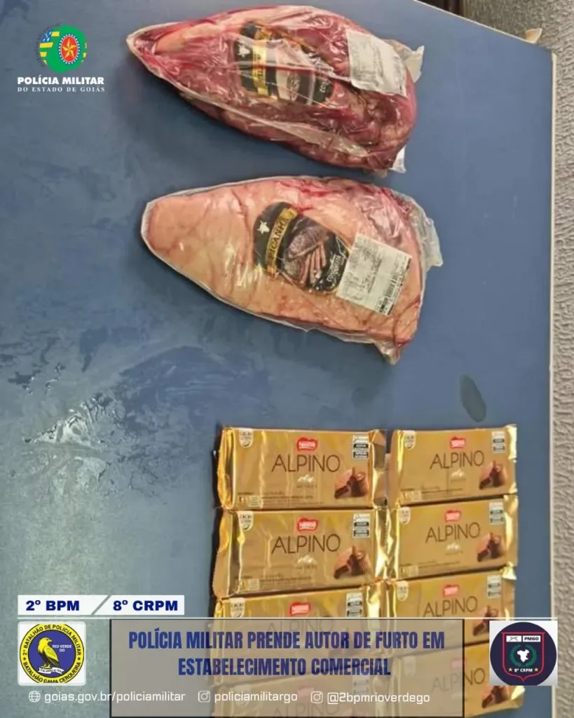 Morada FM — Um homem foi preso suspeito de furtar produtos de um supermercado localizado no Setor Central de Rio Verde. A ocorrência foi atendida por uma equipe da Polícia Militar após informações repassadas pelo Centro de Operações da Polícia Militar (COPOM). No local, os policiais foram recebidos pelo vigilante, que relatou trabalhar na segurança do supermercado. Segundo ele, a equipe de monitoramento identificou a ação suspeita por meio das câmeras de segurança e passou a acompanhar a movimentação do homem. Após deixar o estabelecimento, o suspeito foi abordado pelo vigilante e detido até a chegada da equipe policial. Conforme a ocorrência, ele havia [&hellip;]